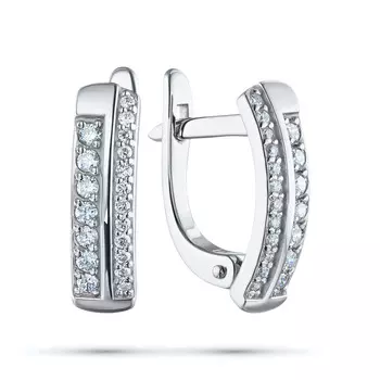 Серьги из белого золота с бриллиантами э0901сг06210106