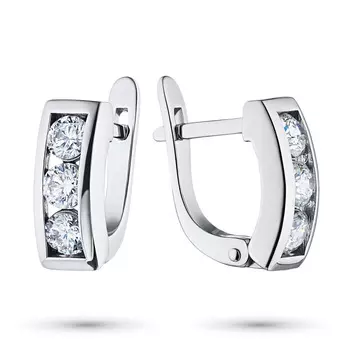 Серьги из белого золота с бриллиантами э4001сг01120300