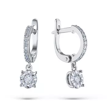 Серьги из белого золота с бриллиантами э4001сг06191300