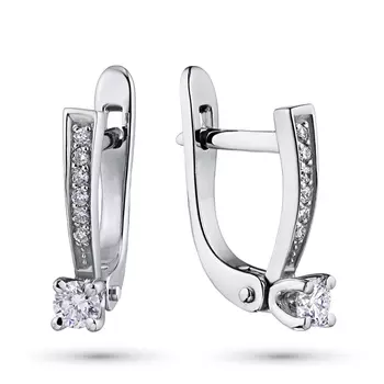 Серьги из белого золота с бриллиантами э0901сг05150100