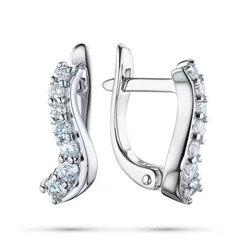 Серьги из белого золота с бриллиантами э4701сг07210007