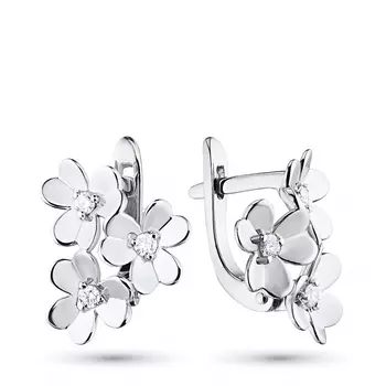 Серьги из белого золота с бриллиантами э0901сг03185300