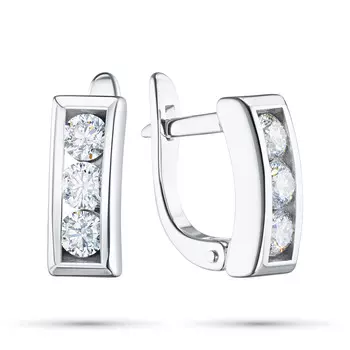 Серьги из белого золота с бриллиантами э0901сг08200954