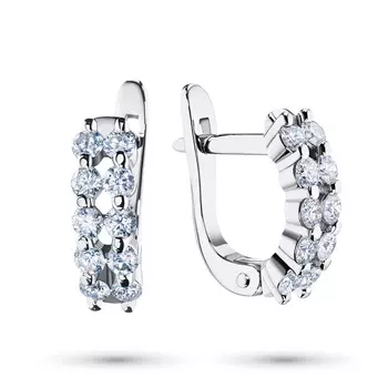 Серьги из белого золота с бриллиантами э4701сг10175900