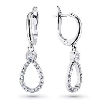 Серьги из белого золота с бриллиантами э0901сг09172300