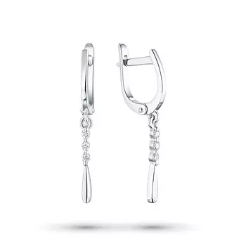 Серьги из белого золота с бриллиантами э4701сг11154300