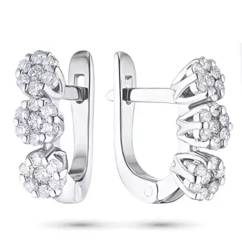 Серьги из белого золота с бриллиантами э4701сг10173700