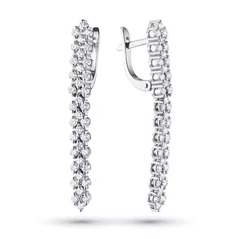 Серьги из белого золота с бриллиантами э09с011794