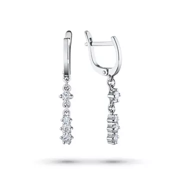 Серьги из белого золота с бриллиантами э0901сг01114200