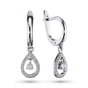 Серьги из белого золота с бриллиантами э09с061629