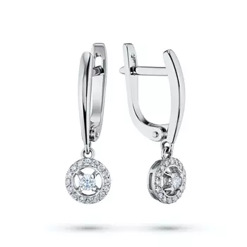 Серьги из белого золота с бриллиантами э09с011617