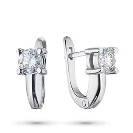 Серьги из белого золота с бриллиантами э09с011003