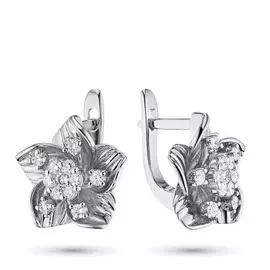 Серьги из белого золота с бриллиантами э0901сг05185700