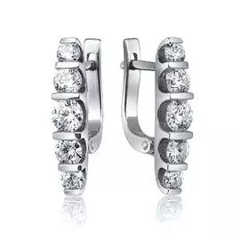 Серьги из белого золота с бриллиантами э09с110811