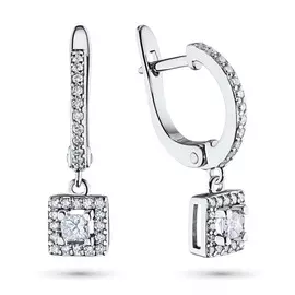 Серьги из белого золота с бриллиантами э0901сг05190200
