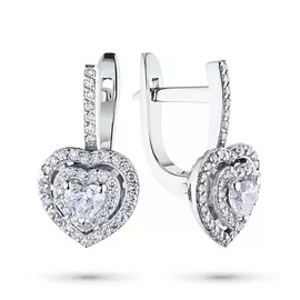 Серьги из белого золота с бриллиантами э09с061801