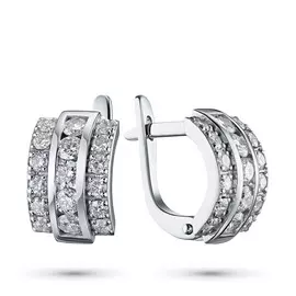 Серьги из белого золота с бриллиантами э09с111842