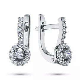 Серьги из белого золота с бриллиантами э0901сг09180700