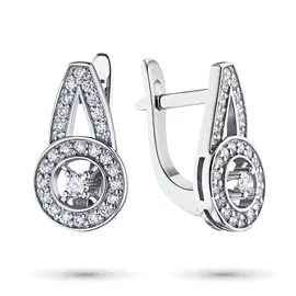 Серьги из белого золота с бриллиантами э0901сг11183400