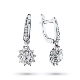 Серьги из белого золота с бриллиантами э09с011905