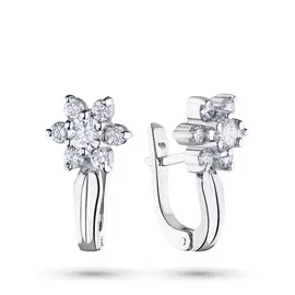 Серьги из белого золота с бриллиантами э0901сг10080300