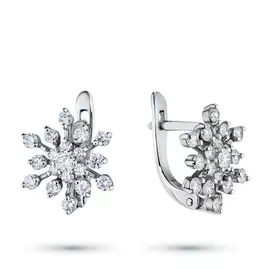 Серьги из белого золота с бриллиантами э09с091517