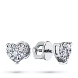 Серьги из белого золота с бриллиантами экп09с121810