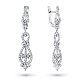 Серьги из белого золота с бриллиантами э09с021504