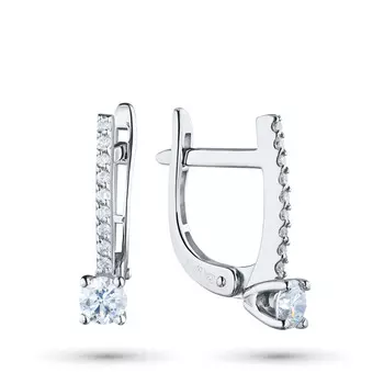 Серьги из белого золота с бриллиантами э0901сг06210114