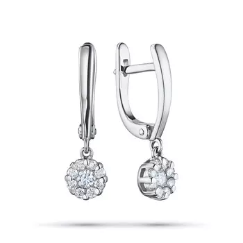 Серьги из белого золота с бриллиантами э4701сг09160600
