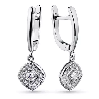 Серьги из белого золота с бриллиантами э0901сг04154700
