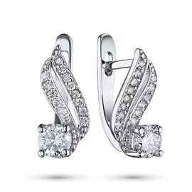Серьги из белого золота с бриллиантами э0901сг01080700