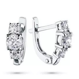 Серьги из белого золота с бриллиантами э0901сг02080500