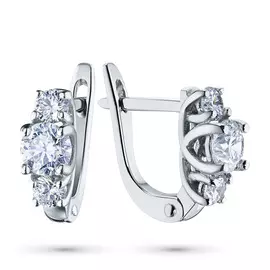 Серьги из белого золота с бриллиантами э0901сг02187900