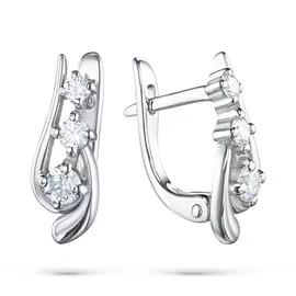 Серьги из белого золота с бриллиантами э0901сг02211036