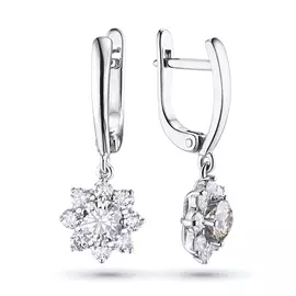 Серьги из белого золота с бриллиантами э0901сг03160700