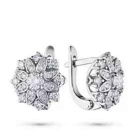 Серьги из белого золота с бриллиантами э0901сг04186100