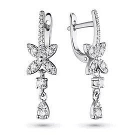 Серьги из белого золота с бриллиантами э0901сг04196200