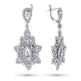 Серьги из белого золота с бриллиантами э0901сг04201007