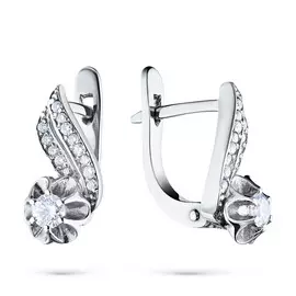 Серьги из белого золота с бриллиантами э0901сг04201616