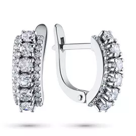 Серьги из белого золота с бриллиантами э0901сг04201623