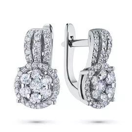 Серьги из белого золота с бриллиантами э0901сг06182700