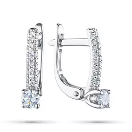 Серьги из белого золота с бриллиантами э0901сг06210115