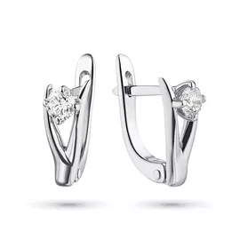 Серьги из белого золота с бриллиантами э0901сг07080900