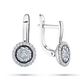 Серьги из белого золота с бриллиантами э0901сг08200114