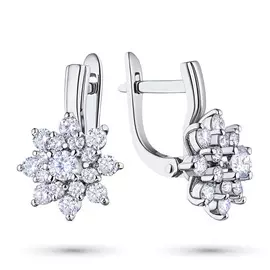 Серьги из белого золота с бриллиантами э0901сг09160400