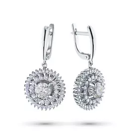 Серьги из белого золота с бриллиантами э0901сг09173500