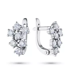 Серьги из белого золота с бриллиантами э0901сг09180900