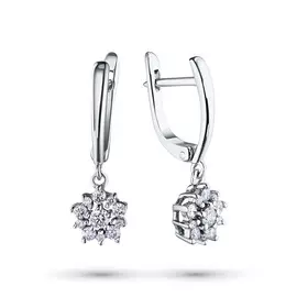Серьги из белого золота с бриллиантами э0901сг10182600