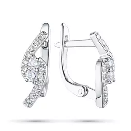 Серьги из белого золота с бриллиантами э0901сг11190050